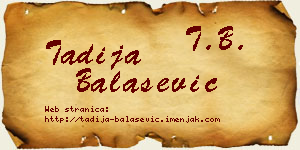 Tadija Balašević vizit kartica